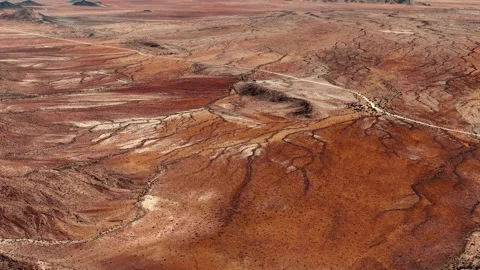 Aerial view of the mountain rock formations in Namibia, Africa. Stock Footage 299925508