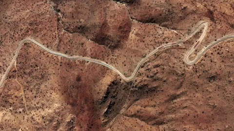 Aerial view of the mountain rock formations in Namibia, Africa. Stock Footage 299928803