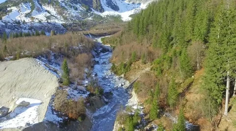 Aerial view of mountain side, alps austria Vidéo 58383676