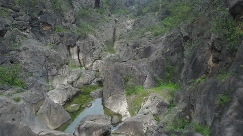 Aerial view of a mountain stream. Dothar Province Sultanate of Oman Stock Footage 106782445
