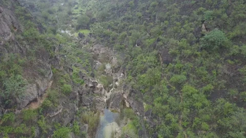 Aerial view of a mountain stream. Dothar Province Sultanate of Oman Stock Footage 106782706