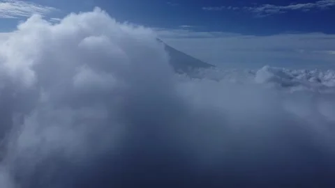 Aerial view of mountain with thick clouds Stock Footage 277177709