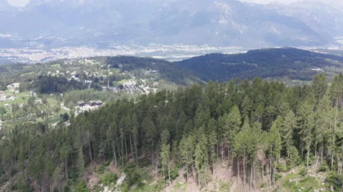 Aerial view mountain trail - National park of the Dolomites Stock Footage
