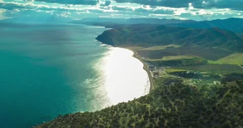 Aerial view of a mountain valley on the Black Sea coast. Stock Footage 155662053