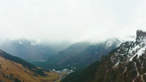 Aerial view of a mountain valley in the North Caucasus, Russia. Stock Footage 320852858