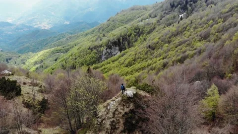 Aerial view of a mountain in Veneto. Stock Footage 154650959
