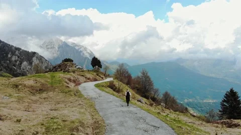 Aerial view of a mountain in Veneto. Stock Footage 154651005