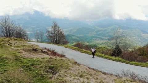 Aerial view of a mountain in Veneto. Stock Footage 154651048