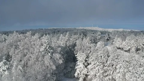 Aerial view at mountain at winter time Video stock 100769671