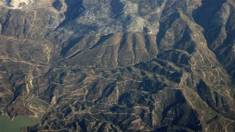 Aerial View of Mountainous Terrain Stock Footage 321929013