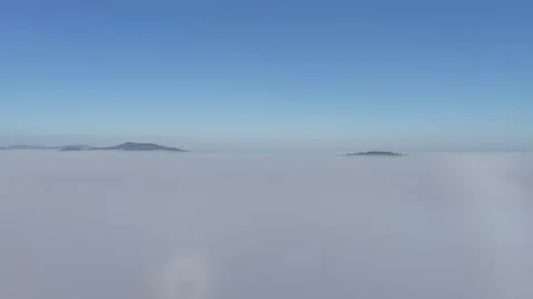 Aerial view of mountains above the clouds, France. Stock Footage 323712189