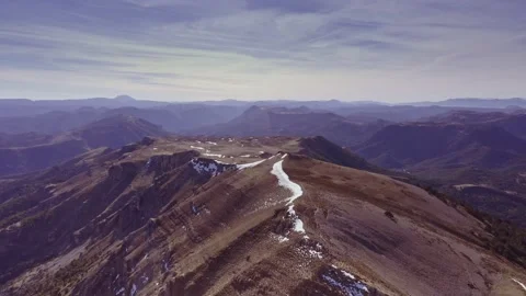 Aerial view of Mountains and blue sky Stock Footage
