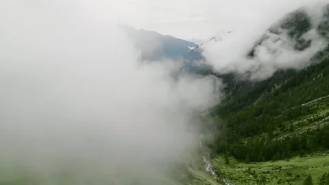Aerial view of mountains and clouds, Italy. Stock Footage 324060707