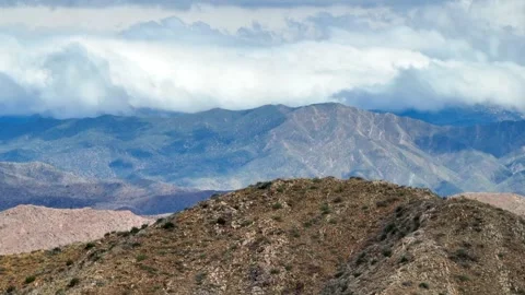 Aerial view of mountains and cloudy sky, United States. Stock Footage 318951206