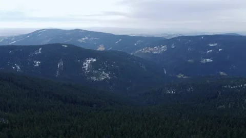 Aerial View of Mountains and Forest. Czechia Stock Footage 280249257