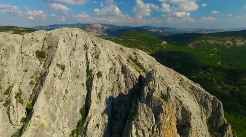Aerial view of mountains and forests of Sudak area of Crimea, Russia Stock Footage 68214939