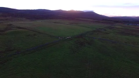 Aerial view of mountains and pine forest Scottish Highlands Stock Footage 168559535