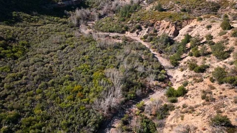 Aerial view of mountains and valleys with vegetation, United States. Stock Footage 312761625