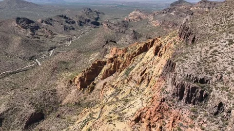 Aerial view of mountains at Apache Junction, United States. Stock Footage 312386823