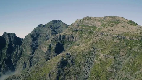Aerial View of the Mountains with Blue Sky Stockbeeldmateriaal 72302600