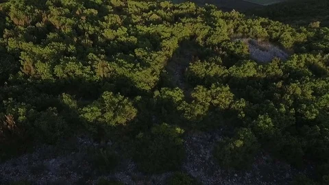 Aerial view mountains with clouds and coastline Stock Footage 81571103