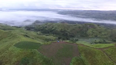 Aerial View of Mountains with Clouds in the Philippines Stock Footage 139521443