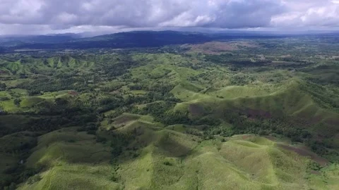 Aerial View of Mountains with Clouds in the Philippines Stock Footage 139808963