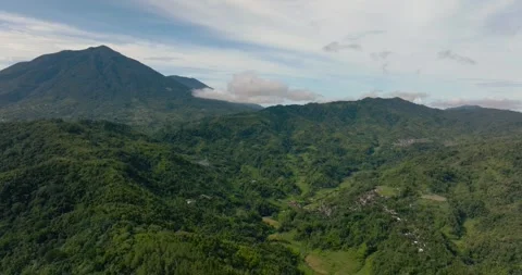 Aerial view of Mountains covered rainforest. Sumatra, Indonesia. Stock Footage 243487304