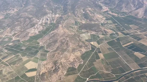 Aerial view of mountains, forests and fields Stock Footage 337188187