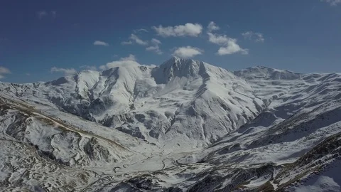 Aerial view of mountains near Datvijvari Pass in Khevsureti. Georgia Stock-Footage 83387431