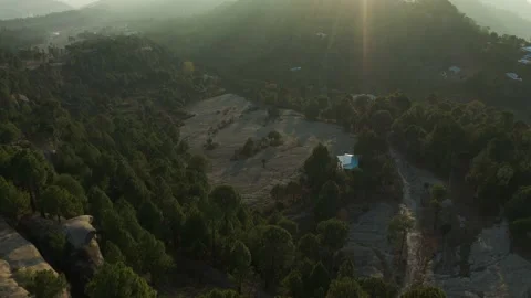 Aerial view of mountains at Panjpeer rocks Pakistan Stock Footage 221580161