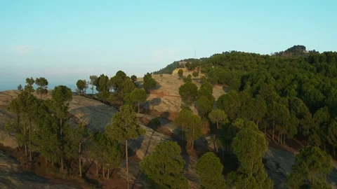 Aerial view of mountains at Panjpeer rocks Pakistan Stock Footage 221581556