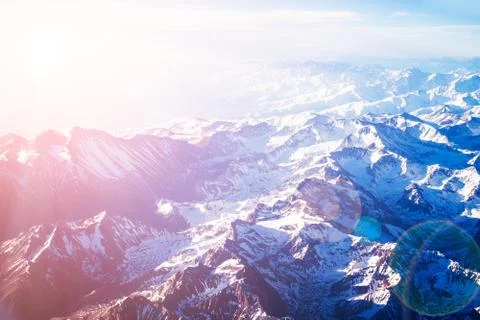 Aerial view of the mountains Stock Photos