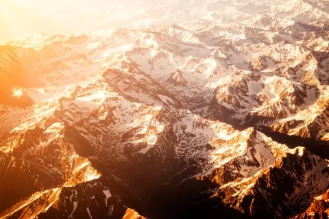 Aerial view of the mountains Stock Photos