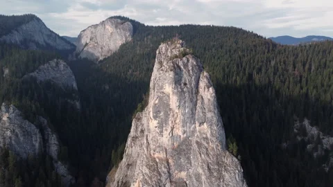 Aerial view of mountains at sunset Video stock 227390015
