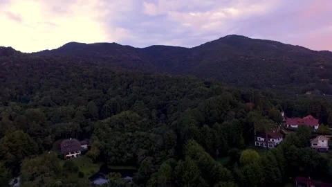 Aerial View of the mountains in the sunset time 動画素材 148699672
