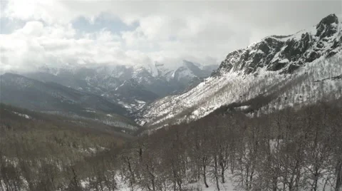 Aerial view from mountains in winter Video stock 51386550