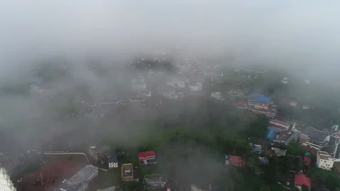 Aerial view of moving  clouds in the morning Stock Footage 139952313