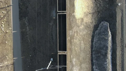 Aerial view of a moving freight train Video stock 152419301