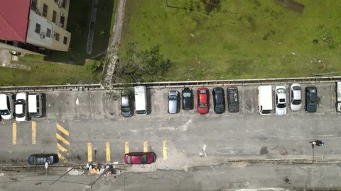 Aerial view of Moving Motorcycle during Movement Control Order Stock Footage 148498395