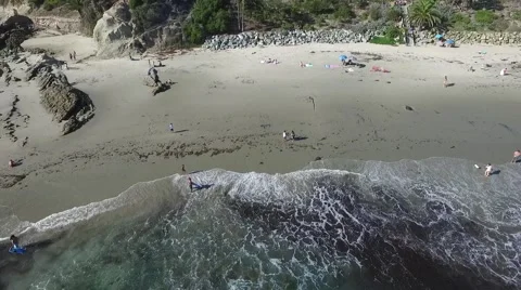 Aerial View Moving Out Over Ocean - Laguna Beach, California (HD) Video stock 59170152