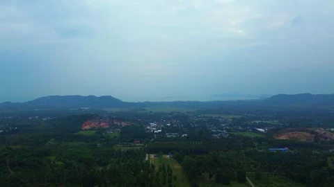 Aerial view, moving over a rainforest tree canopy in a slow pace - beautiful Stock Footage 267093326