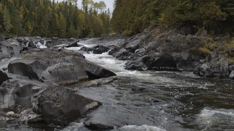 Aerial View of Moving Stream Stock Footage 97454573