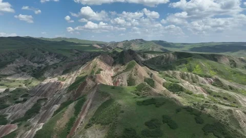 Aerial view of Mravaltskaro Colorful Mountains in Kakheti Region. Georgia Stock-Footage 277565974