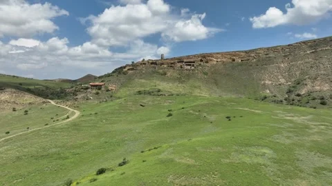 Aerial view of Mravaltskaro Colorful Mountains in Kakheti Region. Georgia Stock-Footage 291184411