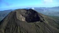 Aerial View Mt Batur Mountain Caldera Volcano Bali Indonesia Southeast Asia Stock Footage