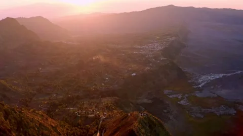 Aerial View Of The Mt.Bromo, East Java Island,Indonesia. Stock Footage 164796896