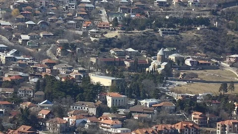 Aerial view of Mtskheta, Georgia Stock Footage 73898321