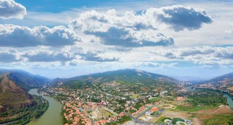 Aerial view of Mtskheta, Georgia Stock Photos