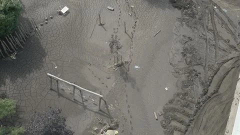 Aerial view of muddy ground Stock Footage 167766975